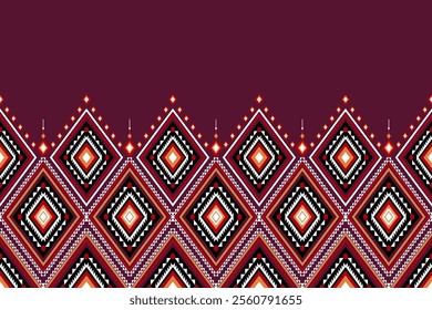Geometric ethnic oriental seamless pattern traditional Design for background, carpet, wallpaper. clothing, wrapping, Batik, fabric, Vector illustration.embroidery style, sadu.