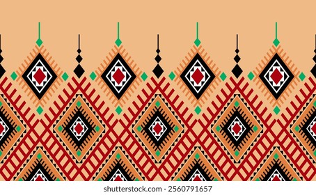 Geometric ethnic oriental seamless pattern traditional Design for background, carpet, wallpaper. clothing, wrapping, Batik, fabric, Vector illustration.embroidery style, sadu.