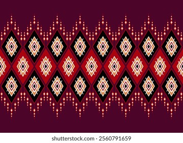 Geometric ethnic oriental seamless pattern traditional Design for background, carpet, wallpaper. clothing, wrapping, Batik, fabric, Vector illustration.embroidery style, sadu.