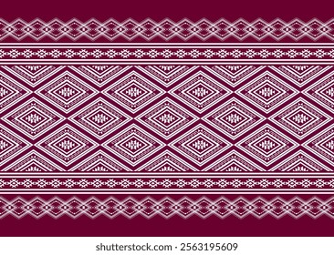 Geometric ethnic oriental seamless pattern traditional Design for background, carpet,  wallpaper, clothing, wrapping, Batik fabric, Vector, illustration, embroidery style, Sadu