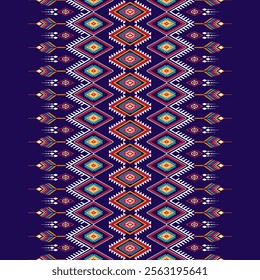 Geometric ethnic oriental seamless pattern traditional Design for background, carpet,  wallpaper, clothing, wrapping, Batik fabric, Vector, illustration, embroidery style, Sadu