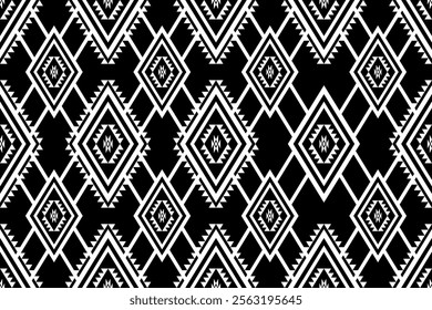 Geometric ethnic oriental seamless pattern traditional Design for background, carpet,  wallpaper, clothing, wrapping, Batik fabric, Vector, illustration, embroidery style, Sadu