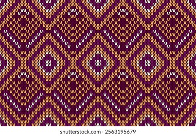 Geometric ethnic oriental seamless pattern traditional Design for background, carpet,  wallpaper, clothing, wrapping, Batik fabric, Vector, illustration, embroidery style, Sadu