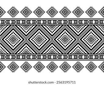 Geometric ethnic oriental seamless pattern traditional Design for background, carpet,  wallpaper, clothing, wrapping, Batik fabric, Vector, illustration, embroidery style, Sadu