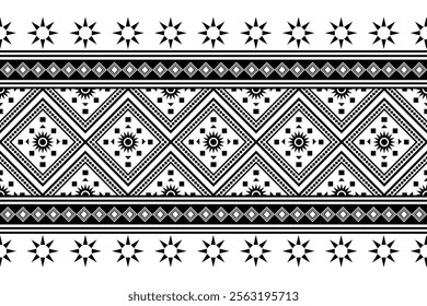 Geometric ethnic oriental seamless pattern traditional Design for background, carpet,  wallpaper, clothing, wrapping, Batik fabric, Vector, illustration, embroidery style, Sadu