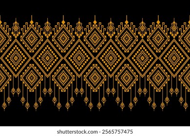 Geometric ethnic oriental seamless pattern traditional Design for background, carpet, wallpaper. clothing, wrapping, Batik, fabric, Vector illustration.embroidery style, sadu.