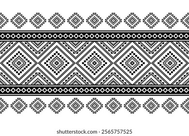 Geometric ethnic oriental seamless pattern traditional Design for background, carpet, wallpaper. clothing, wrapping, Batik, fabric, Vector illustration.embroidery style, sadu.