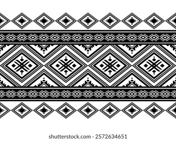 Geometric ethnic oriental seamless pattern traditional Design for background, carpet, wallpaper. clothing, wrapping, Batik, navajo, tribal, fabric, Vector illustration.embroidery style, sadu.