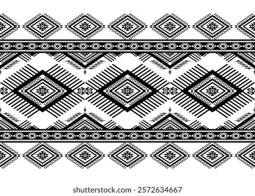 Geometric ethnic oriental seamless pattern traditional Design for background, carpet, wallpaper. clothing, wrapping, Batik, navajo, tribal, fabric, Vector illustration.embroidery style, sadu.