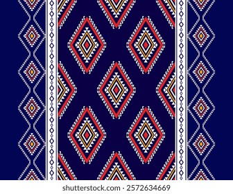 Geometric ethnic oriental seamless pattern traditional Design for background, carpet, wallpaper. clothing, wrapping, Batik, navajo, tribal, fabric, Vector illustration.embroidery style, sadu.