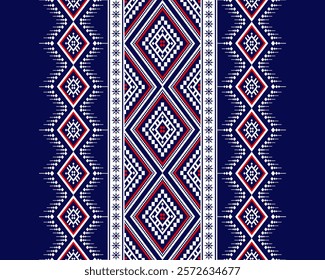 Geometric ethnic oriental seamless pattern traditional Design for background, carpet, wallpaper. clothing, wrapping, Batik, navajo, tribal, fabric, Vector illustration.embroidery style, sadu.