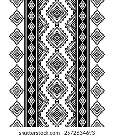 Geometric ethnic oriental seamless pattern traditional Design for background, carpet, wallpaper. clothing, wrapping, Batik, navajo, tribal, fabric, Vector illustration.embroidery style, sadu.