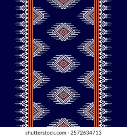 Geometric ethnic oriental seamless pattern traditional Design for background, carpet, wallpaper. clothing, wrapping, Batik, navajo, tribal, fabric, Vector illustration.embroidery style, sadu.