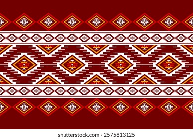 Geometric ethnic oriental seamless pattern traditional Design for background, carpet, wallpaper, clothing, wrapping, Batik, fabric, Vector, illustration, embroidery style, sadu.