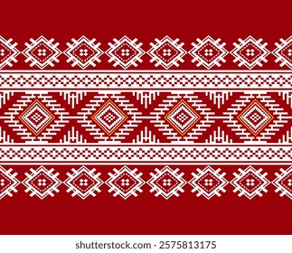 Geometric ethnic oriental seamless pattern traditional Design for background, carpet, wallpaper, clothing, wrapping, Batik, fabric, Vector, illustration, embroidery style, sadu.