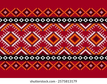 Geometric ethnic oriental seamless pattern traditional Design for background, carpet, wallpaper, clothing, wrapping, Batik, fabric, Vector, illustration, embroidery style, sadu.