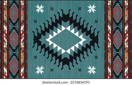 Geometric ethnic oriental seamless pattern traditional Design for fabric,carpet,clothing,background,wallpaper,wrapping,Vector illustration.aztec embroidery style.