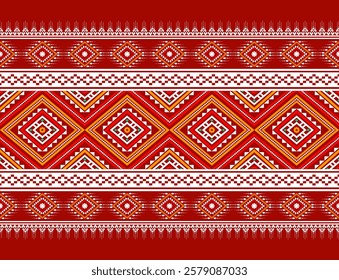 Geometric ethnic oriental seamless pattern traditional Design for background, carpet, wallpaper, clothing, wrapping, Batik, fabric, Vector, illustration, embroidery style, sadu.