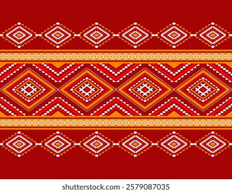 Geometric ethnic oriental seamless pattern traditional Design for background, carpet, wallpaper, clothing, wrapping, Batik, fabric, Vector, illustration, embroidery style, sadu.