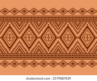 Geometric ethnic oriental seamless pattern traditional Design for background, carpet, wallpaper, clothing, wrapping, Batik, fabric, Vector, illustration, embroidery style, sadu.