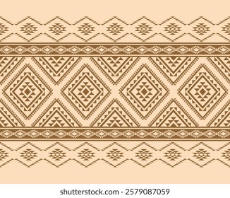 Geometric ethnic oriental seamless pattern traditional Design for background, carpet, wallpaper, clothing, wrapping, Batik, fabric, Vector, illustration, embroidery style, sadu.