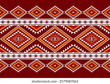 Geometric ethnic oriental seamless pattern traditional Design for background, carpet, wallpaper, clothing, wrapping, Batik, fabric, Vector, illustration, embroidery style, sadu.