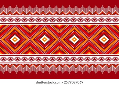 Geometric ethnic oriental seamless pattern traditional Design for background, carpet, wallpaper, clothing, wrapping, Batik, fabric, Vector, illustration, embroidery style, sadu.