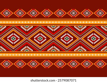 Geometric ethnic oriental seamless pattern traditional Design for background, carpet, wallpaper, clothing, wrapping, Batik, fabric, Vector, illustration, embroidery style, sadu.