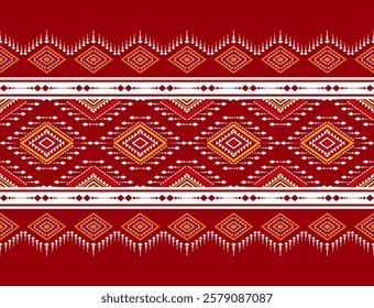 Geometric ethnic oriental seamless pattern traditional Design for background, carpet, wallpaper, clothing, wrapping, Batik, fabric, Vector, illustration, embroidery style, sadu.