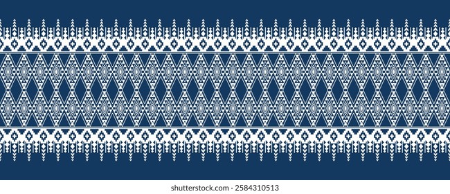 Geometric ethnic oriental seamless pattern traditional Design for background, carpet, wallpaper. clothing,navajo, Batik, wrapping, tribal, fabric, embroidery style, sadu .Vector illustration.