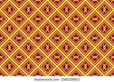 Geometric ethnic oriental seamless pattern traditional Design for background, carpet, wallpaper. clothing,navajo, Batik, wrapping, tribal, fabric, embroidery style, sadu .Vector illustration.