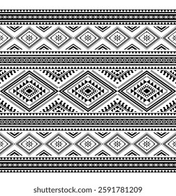Geometric ethnic oriental seamless pattern traditional Design for background, carpet, wallpaper, clothing, wrapping, Batik, fabric, Vector, illustration, embroidery style, sadu.