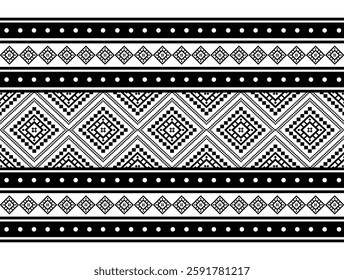 Geometric ethnic oriental seamless pattern traditional Design for background, carpet, wallpaper, clothing, wrapping, Batik, fabric, Vector, illustration, embroidery style, sadu.