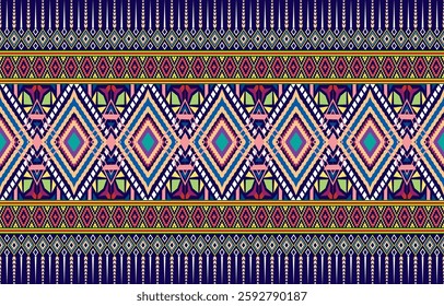 Geometric ethnic oriental seamless pattern traditional Design for background,carpet,wallpaper,clothing,wrapping,Batik,fabric,Vector,illustration,embroidery style.