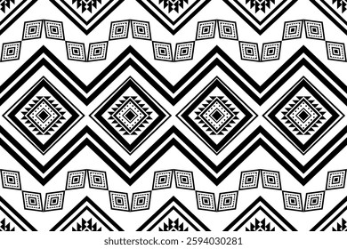 Geometric ethnic oriental seamless pattern traditional Design for background,carpet,wallpaper.clothing,wrapping,Batik fabric,Vector illustration.embroidery style - Sadu, sadou, sadow or sado