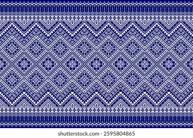 Geometric ethnic oriental seamless pattern traditional Design for background,carpet,wallpaper,clothing,Batik,fabric,
Vector illustration.embroidery style. Pixel ethnic pattern. 