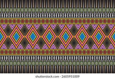 Geometric ethnic oriental seamless pattern traditional Design for background,carpet,wallpaper,clothing,wrapping,Batik,fabric,Vector,illustration,embroidery style.