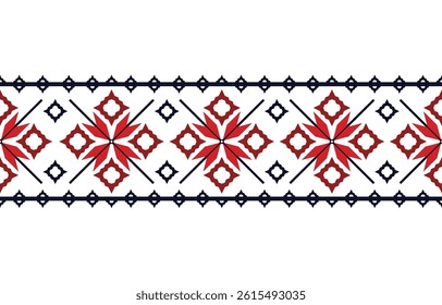 Geometric ethnic oriental seamless pattern traditional Design for background, carpet, wallpaper. clothing, wrapping, Batik fabric, Vector illustration. embroidery style - Sadu, sadou, sadow, sado