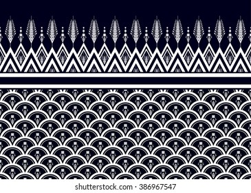 Geometric ethnic oriental seamless pattern traditional Design for background,carpet,wallpaper,clothing,wrapping,Batik,fabric,Vector illustration.embroidery style.