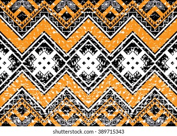Geometric ethnic oriental seamless pattern traditional Design for background,carpet,wallpaper,clothing,wrapping,Batik,fabric,Vector illustration.embroidery style.