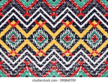 Geometric ethnic oriental seamless pattern traditional Design for background,carpet,wallpaper,clothing,wrapping,Batik,fabric,Vector illustration.embroidery style.