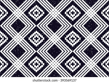 Geometric ethnic oriental seamless pattern traditional Design for background,carpet,wallpaper,clothing,wrapping,Batik,fabric,Vector illustration.embroidery style.