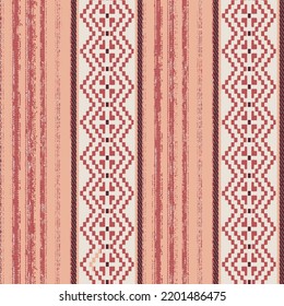 Geometrische, ethnisch orientalisch nahtlose Pixel-Diamantmuster Streifen traditionellen.Aztekische Stil abstrakte Vektorgrafik.Design für Textur, Stoff, Kleidung, Umhüllung, Dekoration, Tepet.boho Stil