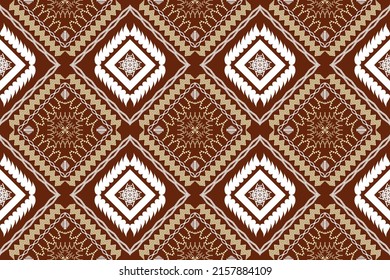 Geometric ethnic oriental traditional art pattern.Figure tribal embroidery style.Design for background,wallpaper,clothing,wrapping,fabric,element,,vector illustration.