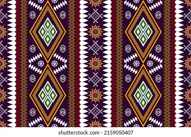Geometric ethnic oriental traditional art pattern.Figure tribal embroidery style.Design for background,wallpaper,clothing,wrapping,fabric,element,,vector illustration.