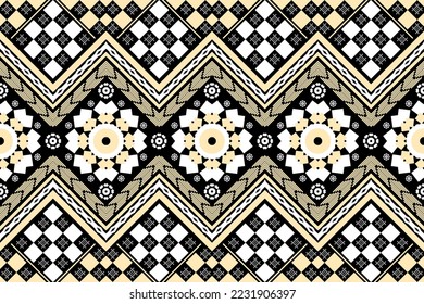 Geometric ethnic oriental traditional art pattern.Figure tribal embroidery style.Design for ethnic background,wallpaper,clothing,wrapping,fabric,element,sarong,vector illustration.