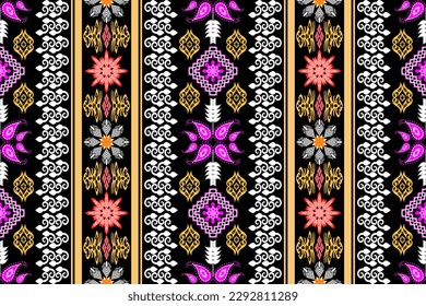 Geometric ethnic oriental traditional art pattern.Figure tribal embroidery style.Design for ethnic background,wallpaper,clothing,wrapping,fabric,element,sarong,vector illustration