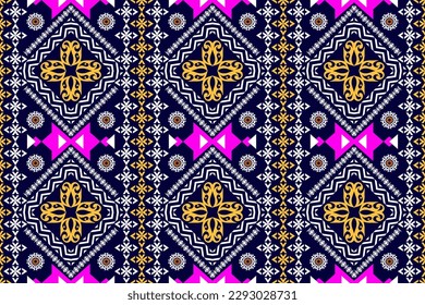 Geometric ethnic oriental traditional art pattern.Figure tribal embroidery style.Design for ethnic background,wallpaper,clothing,wrapping,fabric,element,sarong,vector illustration