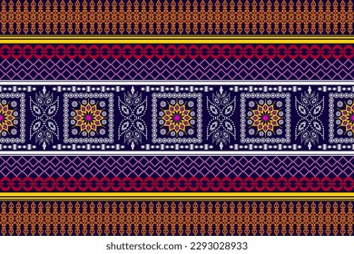 Geometric ethnic oriental traditional art pattern.Figure tribal embroidery style.Design for ethnic background,wallpaper,clothing,wrapping,fabric,element,sarong,vector illustration