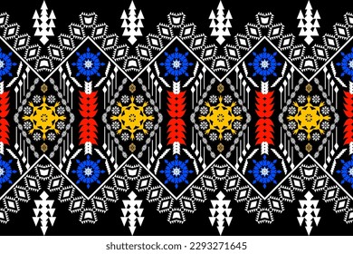 Geometric ethnic oriental traditional art pattern.Figure tribal embroidery style.Design for ethnic background,wallpaper,clothing,wrapping,fabric,element,sarong,vector illustration